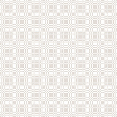 Seamless vector pattern of squares. The checkered ornament is made in beige and white colors with different thickness. Vector pattern is used for prints, wallpapers, packaging, covers, textile