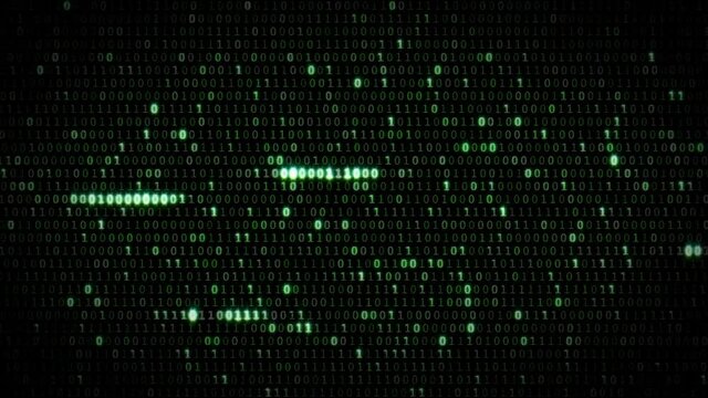 Green Binary on Black Background 4k Footage
