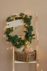 Christmas decoration. New Year. Christmas. An empty space for the text. 2022