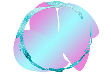 Obraz premium Gradient cyan and purple color abstract logo background illustration