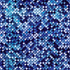 Blue mosaic seamless pattern.