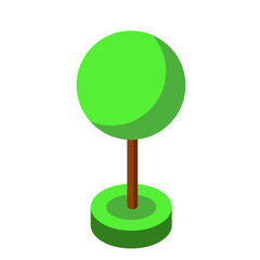 green ismetric tree  vector illustration element for game design.