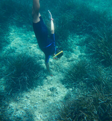 person snorkeling in the ocean
