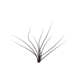 Obraz premium bald handdraw tree vector illustration element for game design. winter tree without crown. dead tree