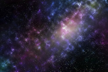 Fototapeta na wymiar colorful starry night sky with the milky way and the galaxy nebula