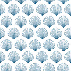 Fototapeta na wymiar Seamless pattern with seashell. Vector illustration.