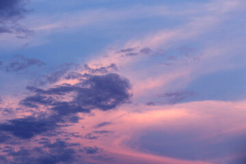 Naklejka na ściany i meble Beautiful sunset sky background with cloud, selective focus with blur. 