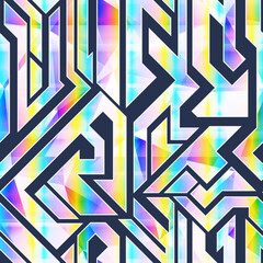 Vibrant geometric seamless pattern.