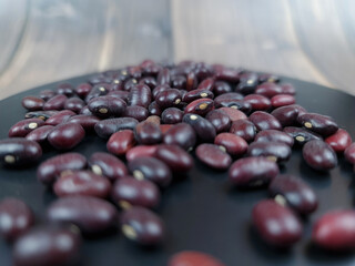 The Leguminous beans close-up. Red beans.