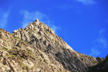 Huge mountain with blue sky