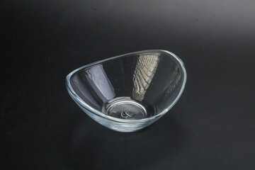 Epmty glass bowl isolated bsckground