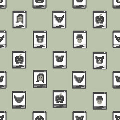 Pixel Art NFT Assets. Seamless Vector Illustration. Crypto Art NFT Collectibles on Marketplace. Can be used for Blogs, Presentations, Webpages