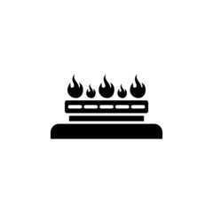 Kitchen gas stove flat icon isolated on white background