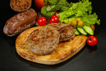 Homemade roasted cutlet minced meat