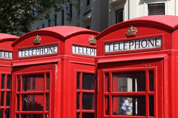 London Strand telephone booths