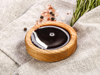 Soya sauce in the bowl