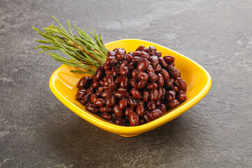 Vegan cuisine - black kidney in the bowl