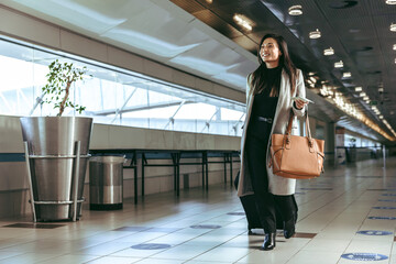 Businesswoman going on international business trip