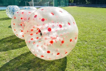 Deurstickers Inflatable bumper bubble ball, human hamster. © Longfin Media