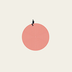 Business concentration, hard work vector concept. Symbol of a professional, focus, entrepreneur. Minimal illustration.