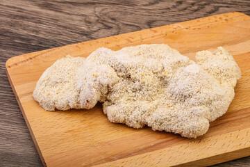 Raw meat schnitzel for roast