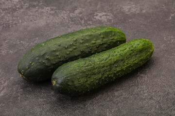 Ripe organic natural green cucumber