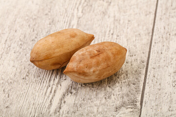 Tasty pecan nut heap isolated