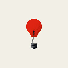 Business creativity and inspiration vector concept. Symbol of searching for idea, imagination. Minimal illustration.