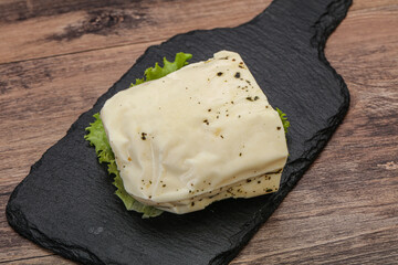 Halloumi cheese with mint for grill
