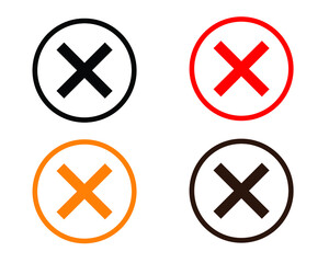 Checkmark cross icon set on whit background. Trendy Flat style for graphic design. logo. Web site. social media. UI. mobile app, EPS10