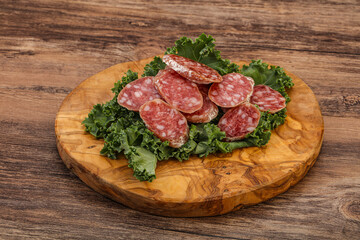 Iberian pork Fuet sausage slices