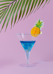 Refreshing summer cocktail made from blue liqueur.
