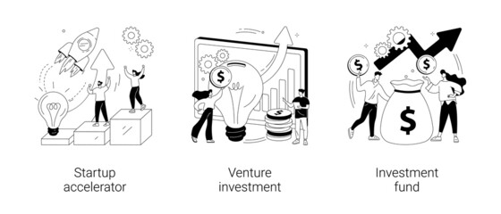 Business incubator abstract concept vector illustrations.