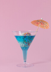 Cocktail made from brain in blue liqueur.