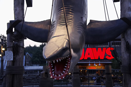 OSAKA, JAPAN - Nov 26, 2018 : Photo of the JAWS shark,one of the most famous attraction at Universal Studios Japan, Osaka, Japan. 