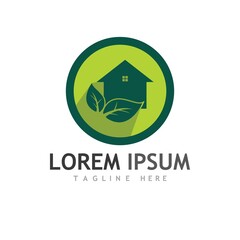 Logos of green Tree leaf ecology