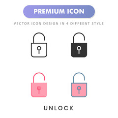unlock icon for your website design, logo, app, UI. Vector graphics illustration and editable stroke.