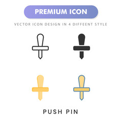 Obraz premium push pin icon for your website design, logo, app, UI. Vector graphics illustration and editable stroke.