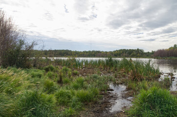 Bennett Lake, AB on a Cloudy Day