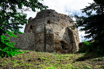 Jasenov Castle Slovakia near the town of Humenné. View of objekts and ruins that are being reconstructed for a tourist attraction with beautiful surroundings and nature