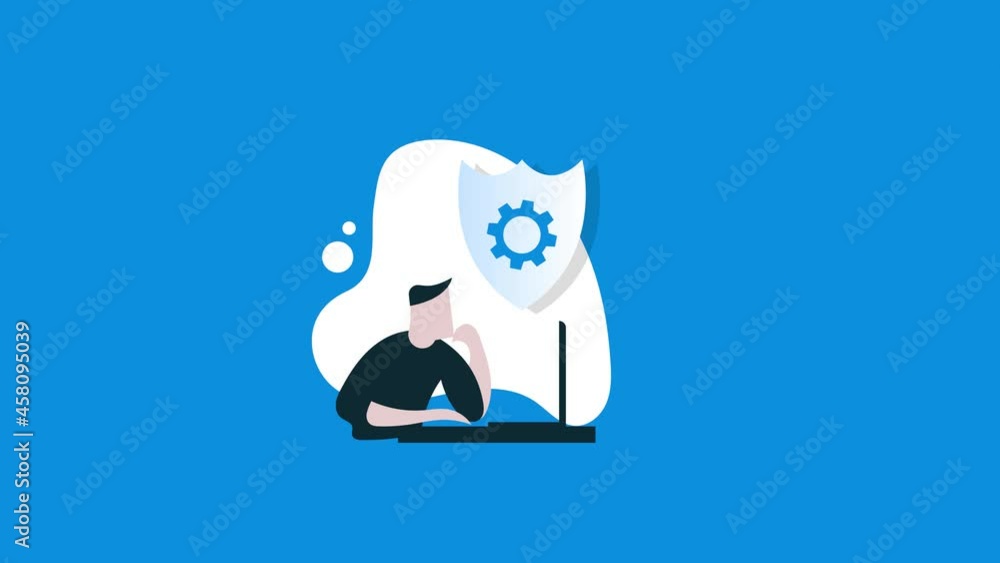 Poster computer settings concept animation.motion animation
