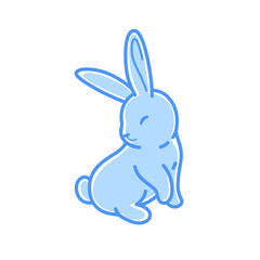 Obraz premium Cartoon rabbit, cute character for children. Vector illustration in cartoon style for abc book, poster, postcard.