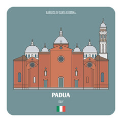 Basilica of Santa Giustina in Padua, Italy. Architectural symbols of European cities