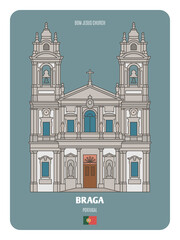 Bom Jesus church in Braga, Portugal. Architectural symbols of European cities