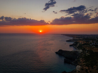 Beautiful sunset on a Black sea coast in Crimea, Cape Fiolent © Mulderphoto