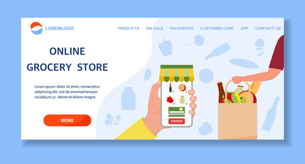 Online Grocery Store Order Shopping Delivery Cell