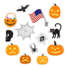 Sticker set Halloween Holiday Trick or treat Jack