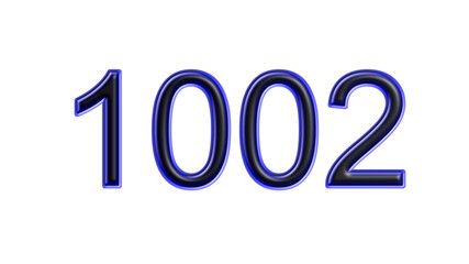 blue 1002 number 3d effect white background