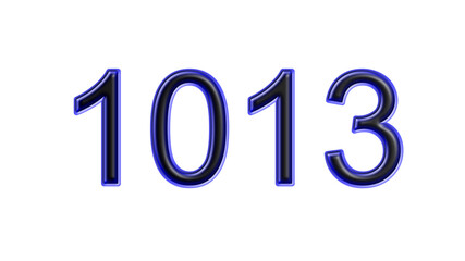 blue 1013 number 3d effect white background