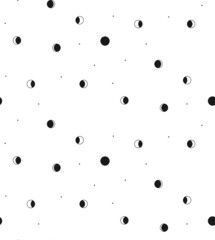 Abstract Background Seamless Pattern. Moon And Dot